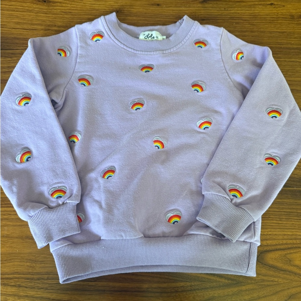 Lilac Kids Sweatshirt with Rainbow Embroidery